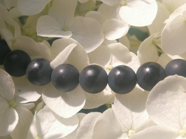 Fil de perles Agate noire Mat 6mm