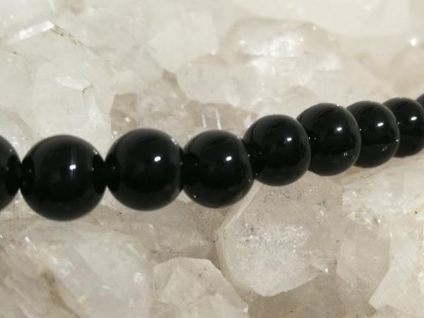 Fil de perles Obsidienne noire 8mm