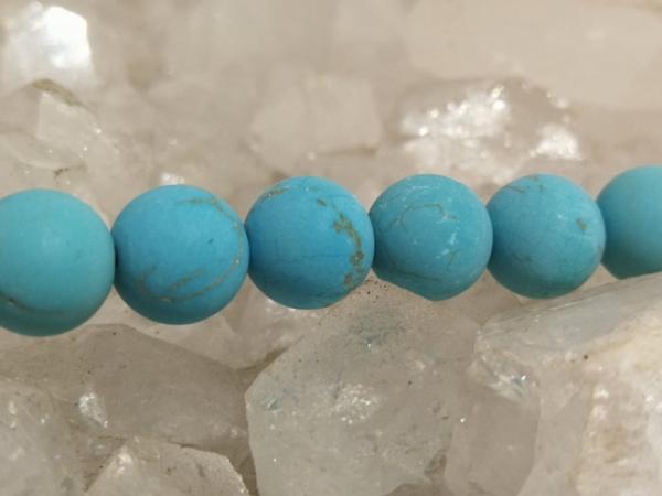 Fil de perles Turquoise Mat 8 mm