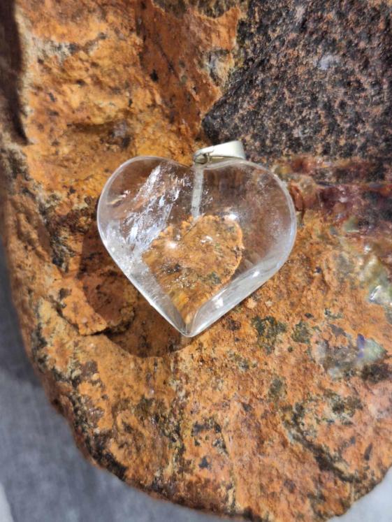 Pendentif Coeur cristal de roche